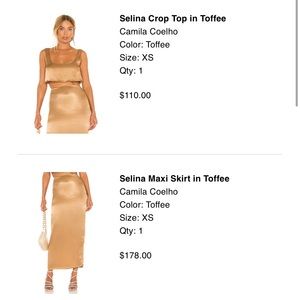 Worn once and loved. Selina maxi skirt and crop top